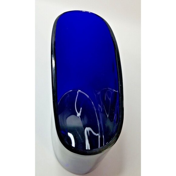 Vintage Hand Blown Art Glass Cobalt Blue Heavy Thick - Picture 7 of 9